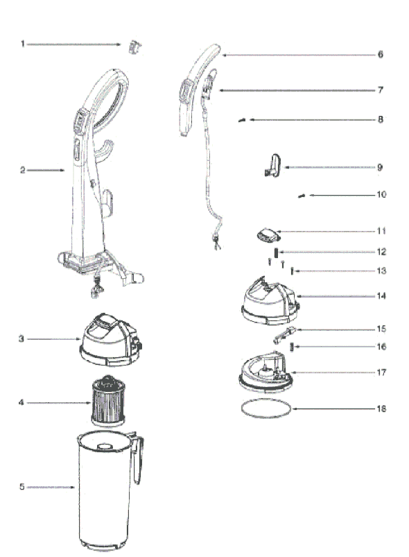 Page C Diagram and Parts List for 5853A  Eureka Upright Vacuum