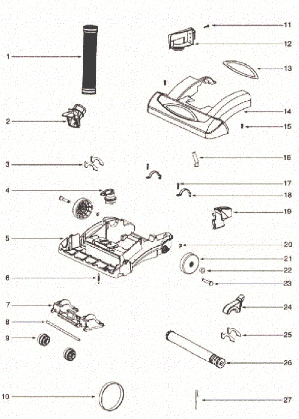 Page B Diagram and Parts List for 5855AN  Eureka Upright Vacuum