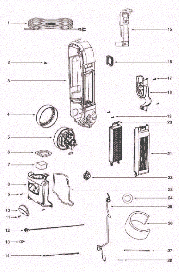 Page D Diagram and Parts List for 5855AN  Eureka Upright Vacuum