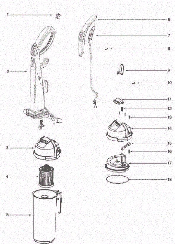 Page C Diagram and Parts List for 5855AZ  Eureka Upright Vacuum