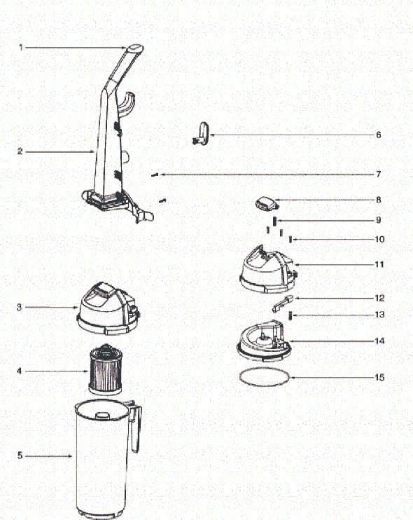 Page C Diagram and Parts List for 5856AV  Eureka Upright Vacuum
