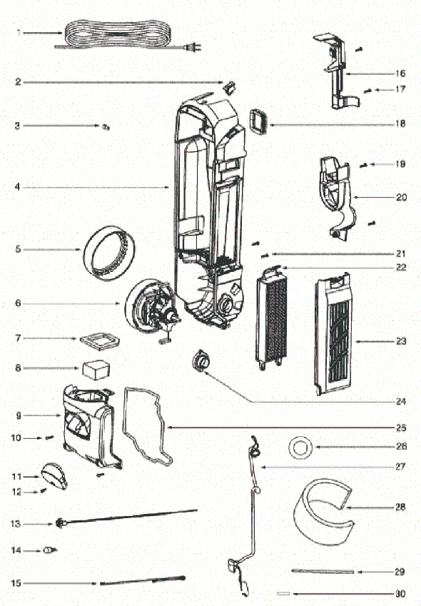 Page D Diagram and Parts List for 5856AV  Eureka Upright Vacuum
