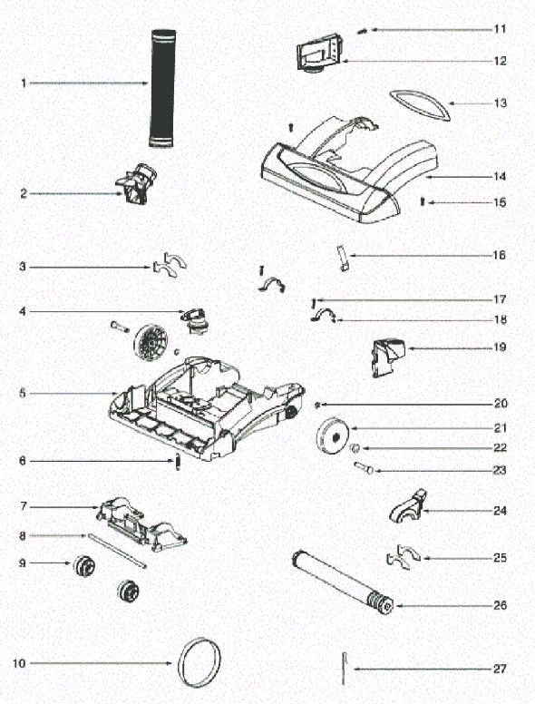 Page B Diagram and Parts List for 5856BVZ  Eureka Upright Vacuum
