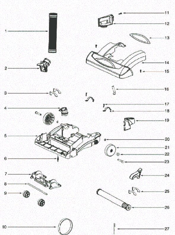 Page B Diagram and Parts List for 5856BV  Eureka Upright Vacuum