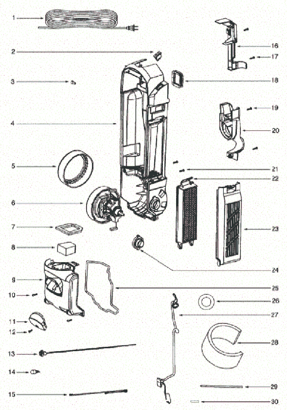 Page D Diagram and Parts List for 5856BV  Eureka Upright Vacuum