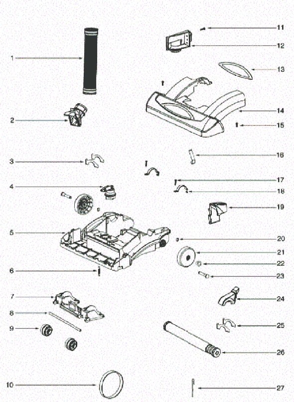 Page B Diagram and Parts List for 5856DVZE  Eureka Upright Vacuum