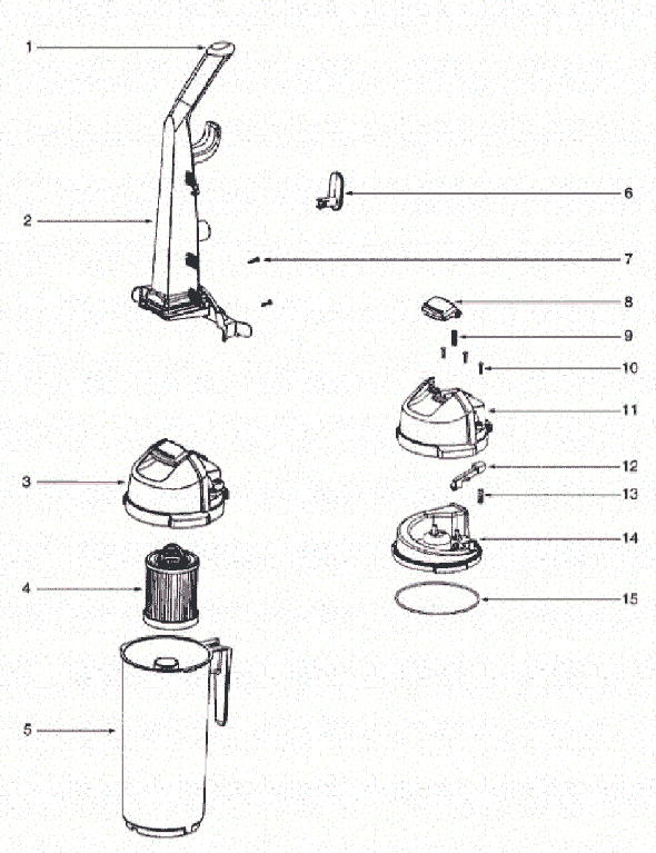 Page C Diagram and Parts List for 5856DVZE  Eureka Upright Vacuum