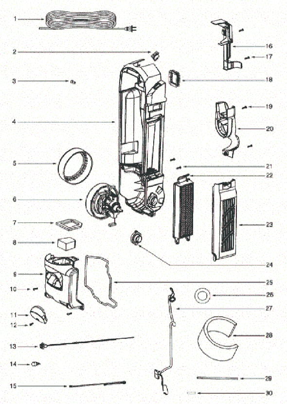 Page D Diagram and Parts List for 5856DVZE  Eureka Upright Vacuum