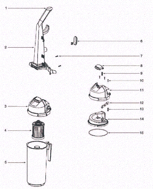 Page C Diagram and Parts List for 5857AZ  Eureka Upright Vacuum