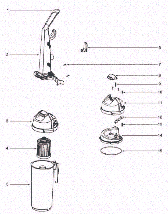 Page C Diagram and Parts List for 5859ASZ  Eureka Upright Vacuum