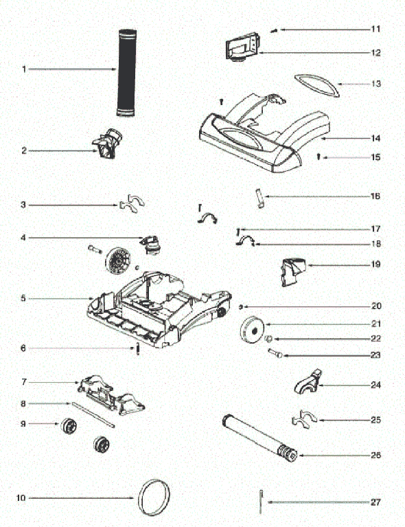Page B Diagram and Parts List for 5860BVZ  Eureka Upright Vacuum