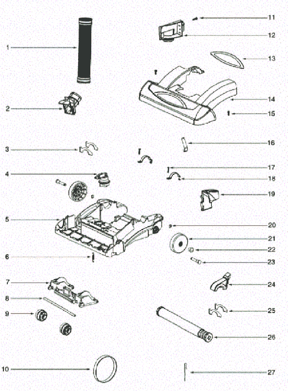 Page B Diagram and Parts List for 5863AVS  Eureka Upright Vacuum