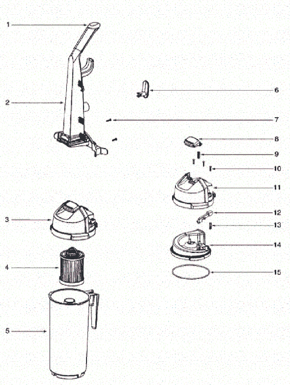 Page C Diagram and Parts List for 5863AVS  Eureka Upright Vacuum
