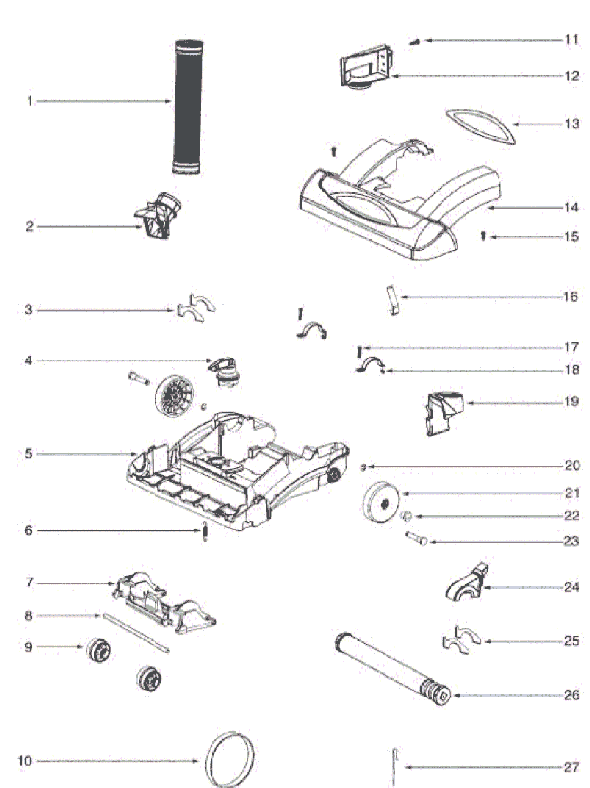 Page B Diagram and Parts List for 5892AZ  Eureka Upright Vacuum