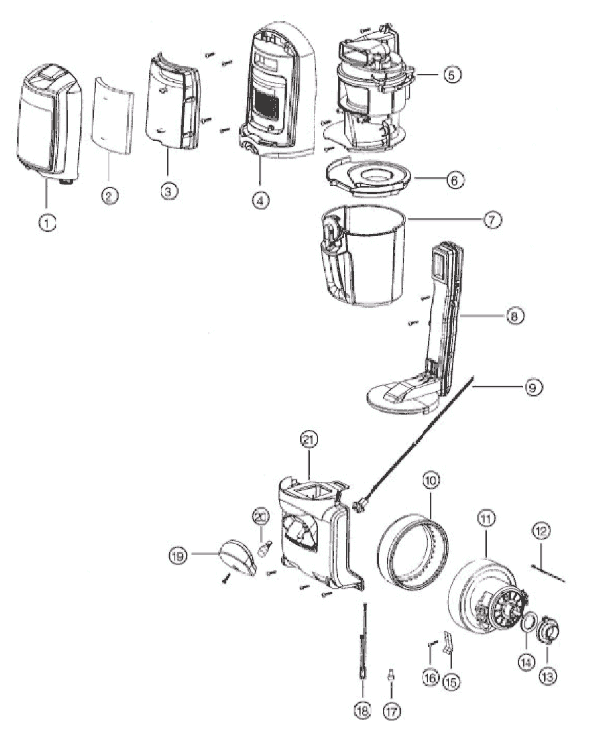 Page C Diagram and Parts List for 5892BVZ  Eureka Upright Vacuum