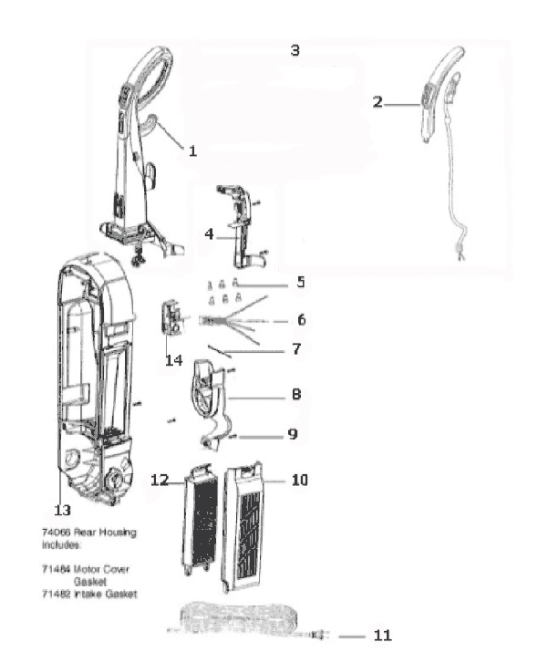 Page C Diagram and Parts List for 5893AVZ  Eureka Upright Vacuum