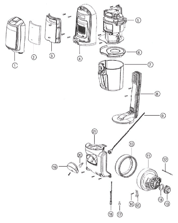 Page C Diagram and Parts List for 5893BVZ  Eureka Upright Vacuum