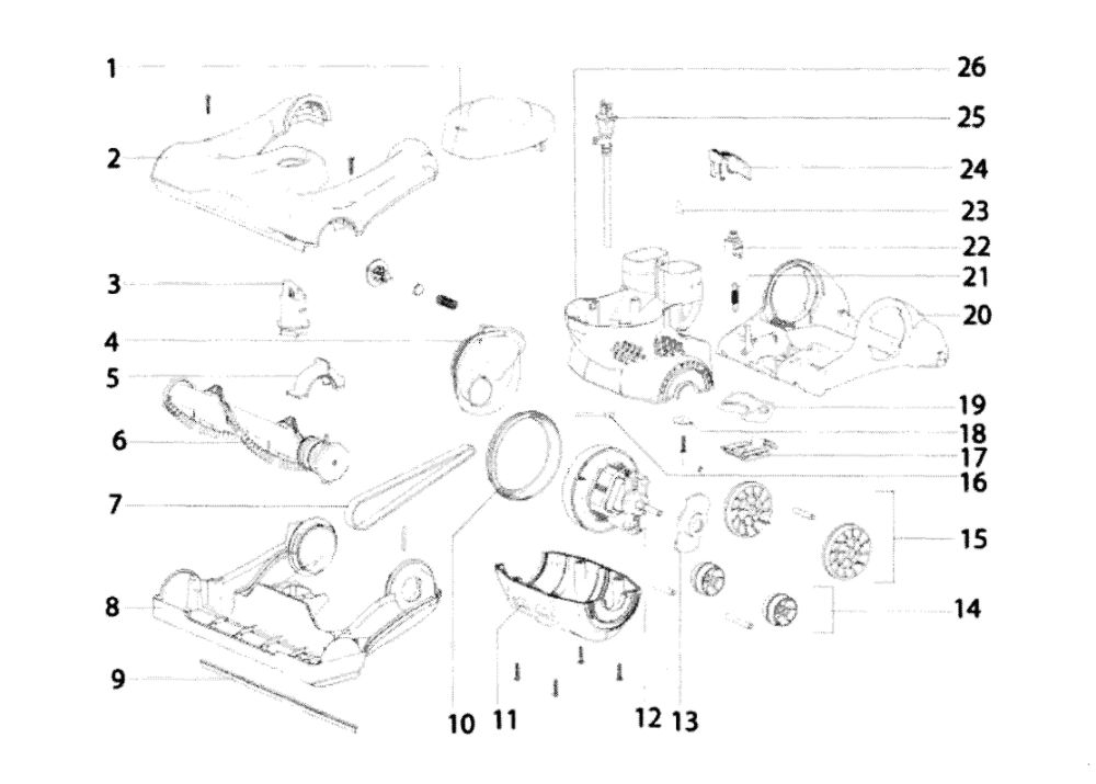 Base And Motor Diagram and Parts List for AS2030A  Eureka Upright Vacuum