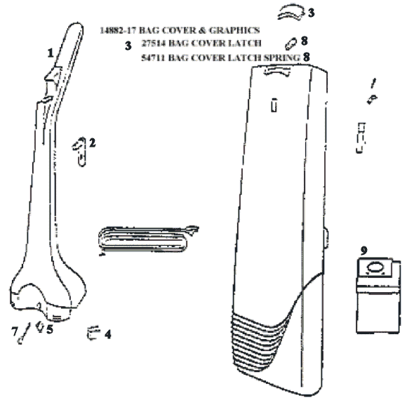 Page C Diagram and Parts List for 6405ATX  Eureka Upright Vacuum