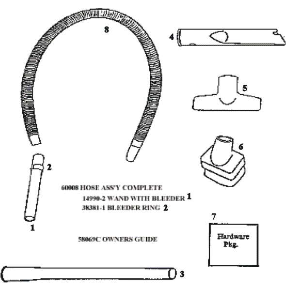 Page D Diagram and Parts List for 6405ATX  Eureka Upright Vacuum
