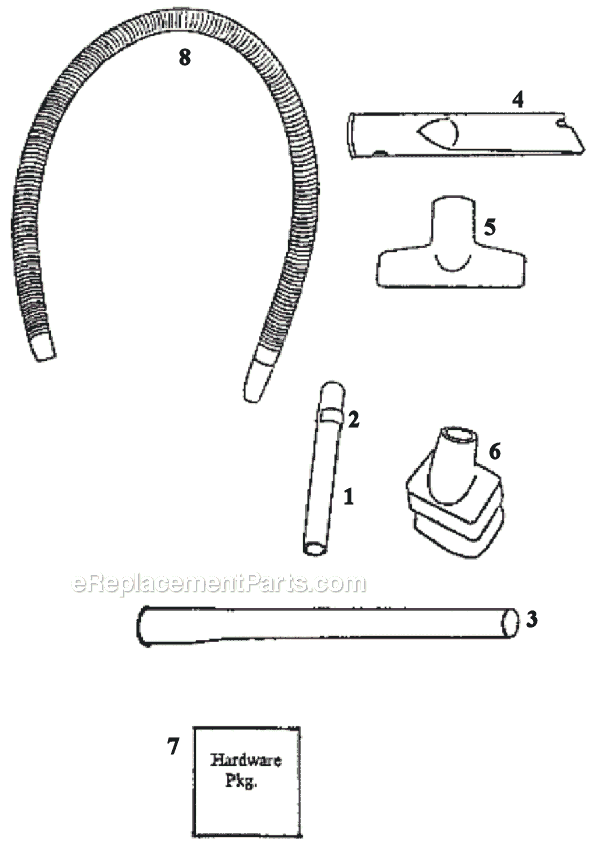 Page A Diagram and Parts List for 6405AT  Eureka Upright Vacuum