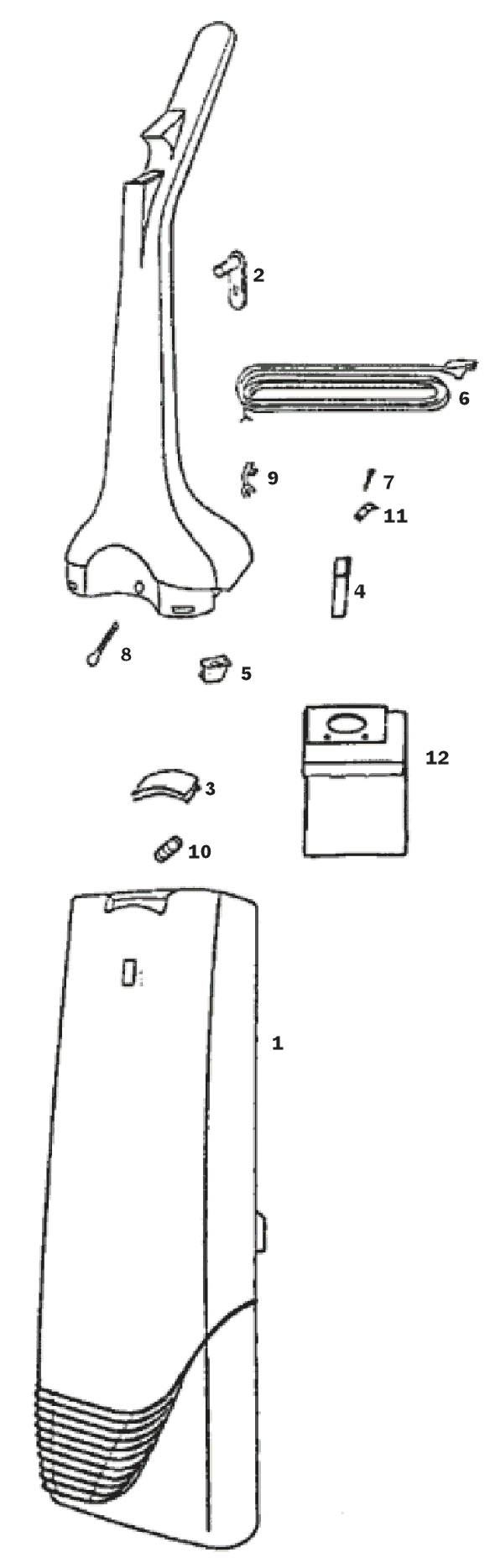 Page C Diagram and Parts List for 6410AT  Eureka Upright Vacuum