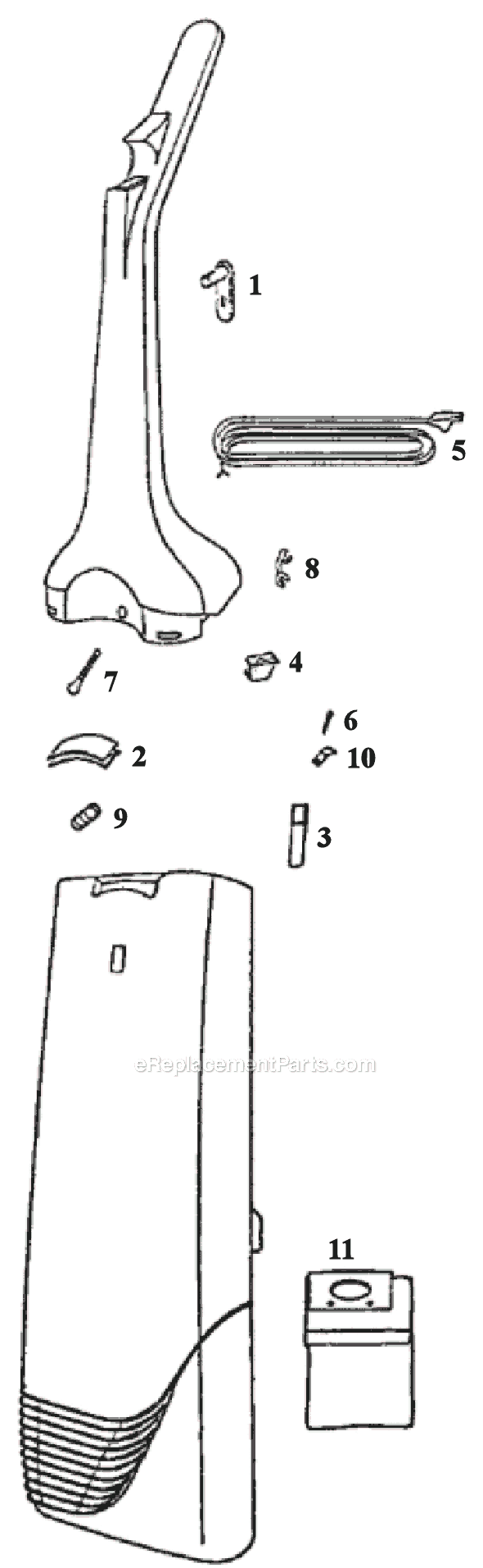 Page C Diagram and Parts List for 6415AT  Eureka Upright Vacuum