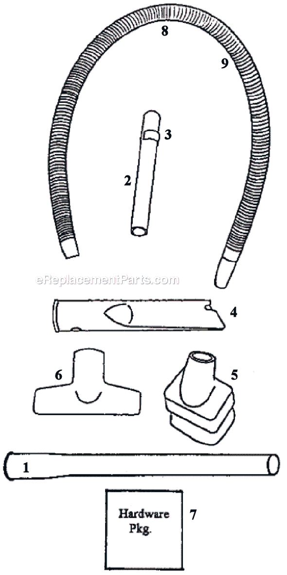 Page D Diagram and Parts List for 6425AT  Eureka Upright Vacuum