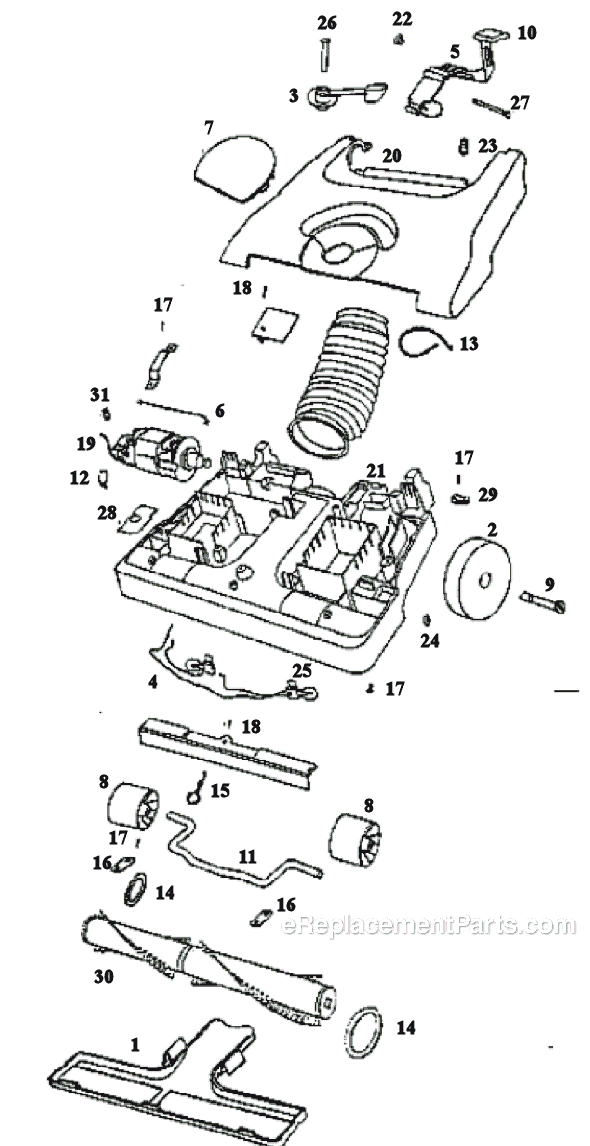 Page A Diagram and Parts List for 6426ATV  Eureka Upright Vacuum