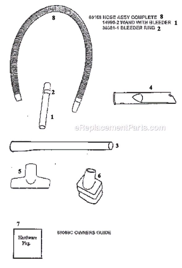 Page D Diagram and Parts List for 6426ATV  Eureka Upright Vacuum