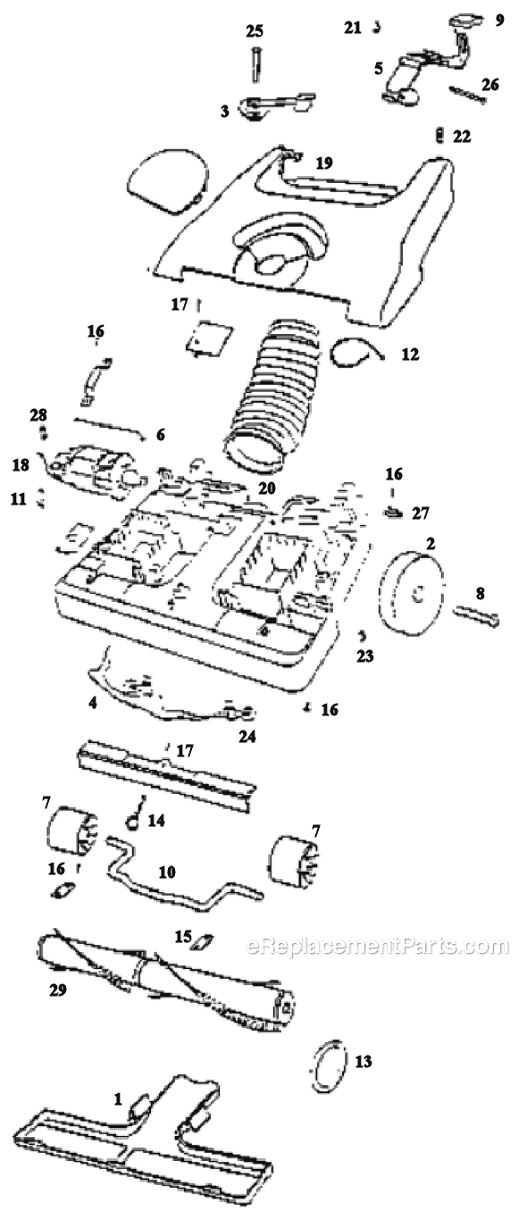 Page A Diagram and Parts List for 6426BT  Eureka Upright Vacuum