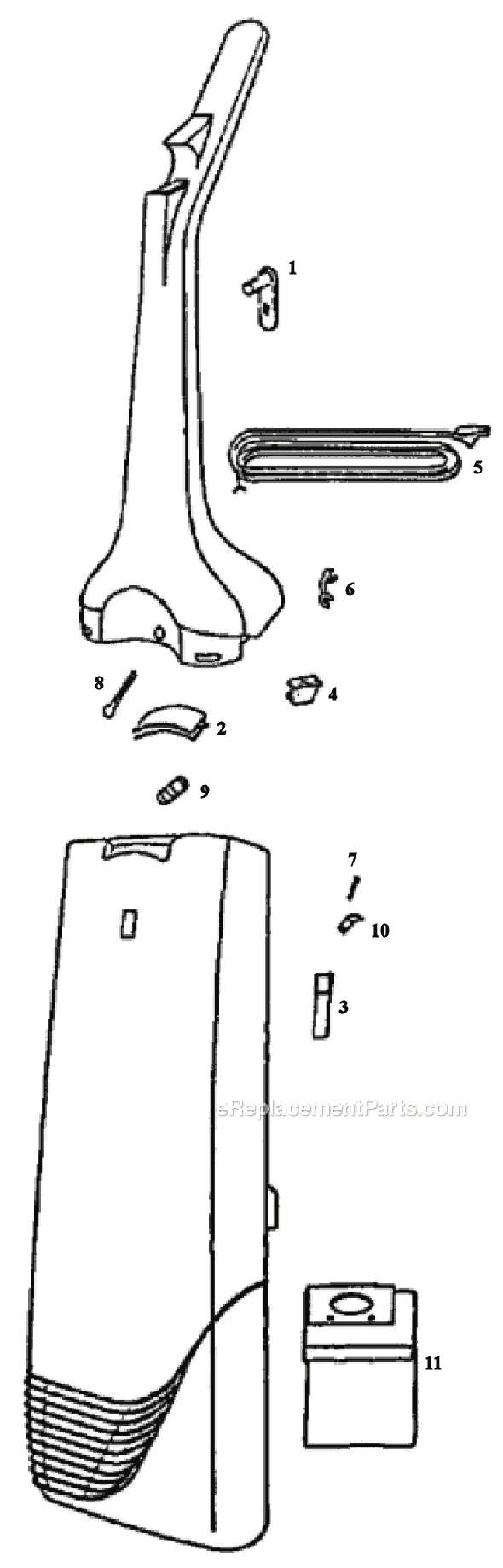 Page C Diagram and Parts List for 6435AT  Eureka Upright Vacuum