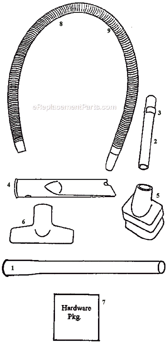 Page D Diagram and Parts List for 6435AT  Eureka Upright Vacuum