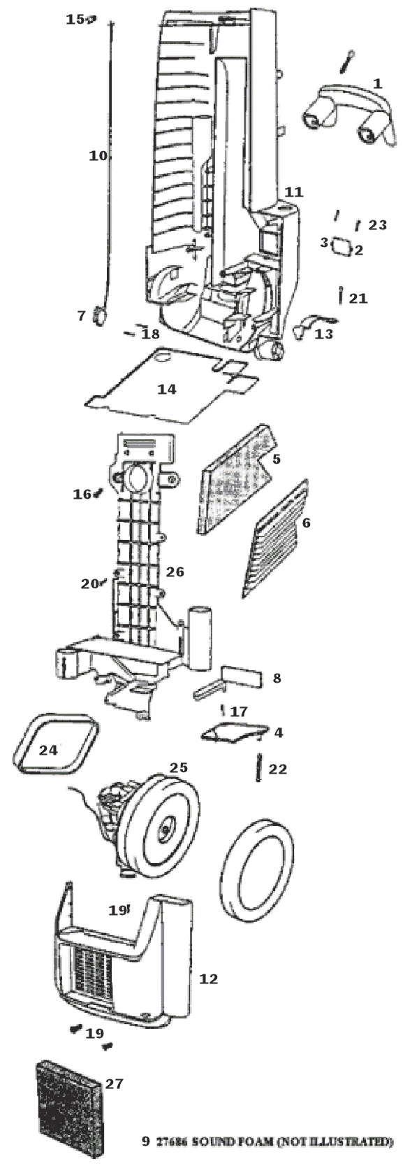 Page C Diagram and Parts List for 6436AT  Eureka Upright Vacuum