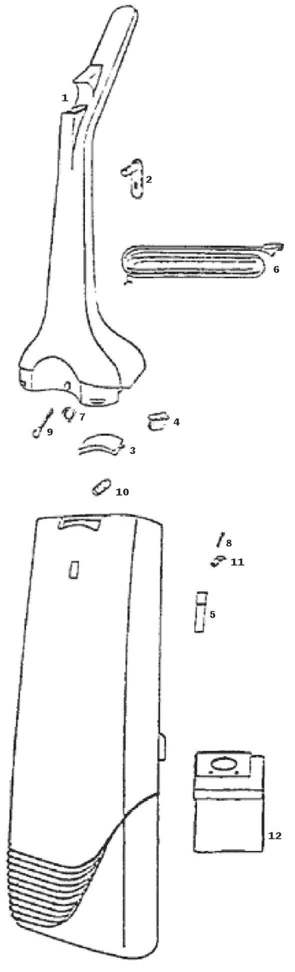 Page D Diagram and Parts List for 6436AT  Eureka Upright Vacuum