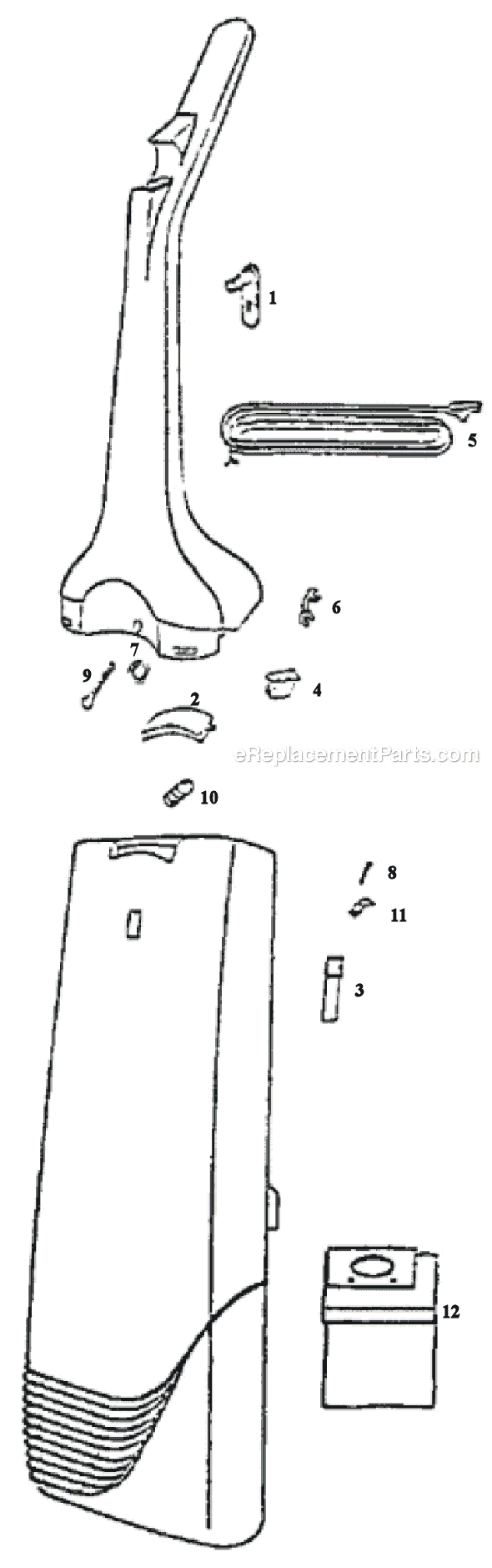 Page C Diagram and Parts List for 6450AT  Eureka Upright Vacuum