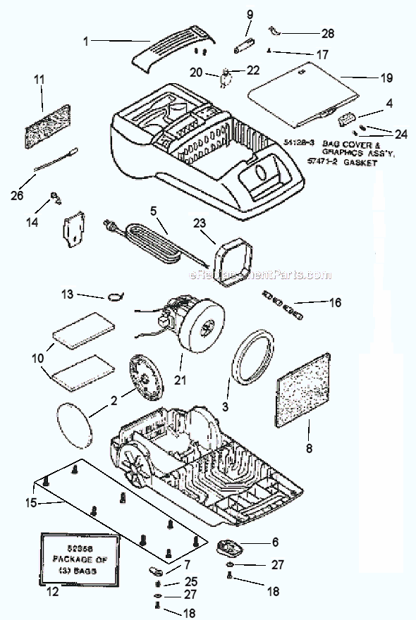 Page A Diagram and Parts List for 6730A  Eureka Canister Vacuum