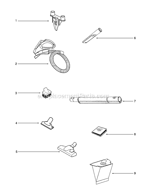 Page A Diagram and Parts List for 6851A  Eureka Canister Vacuum