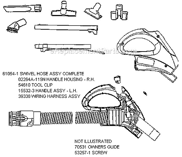 Page A Diagram and Parts List for 6980A  Eureka Canister Vacuum