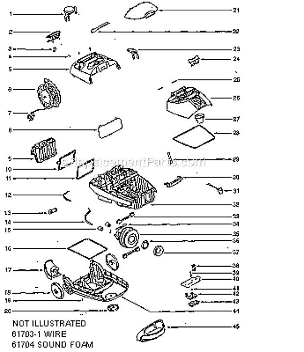 Page B Diagram and Parts List for 6982A  Eureka Canister Vacuum