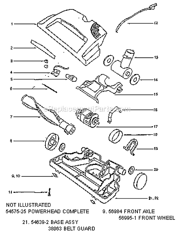 Page C Diagram and Parts List for 6982A  Eureka Canister Vacuum