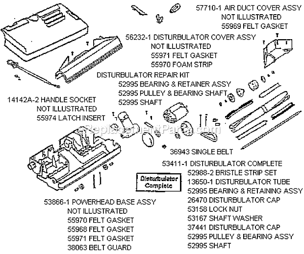 Page C Diagram and Parts List for 6993B  Eureka Canister Vacuum