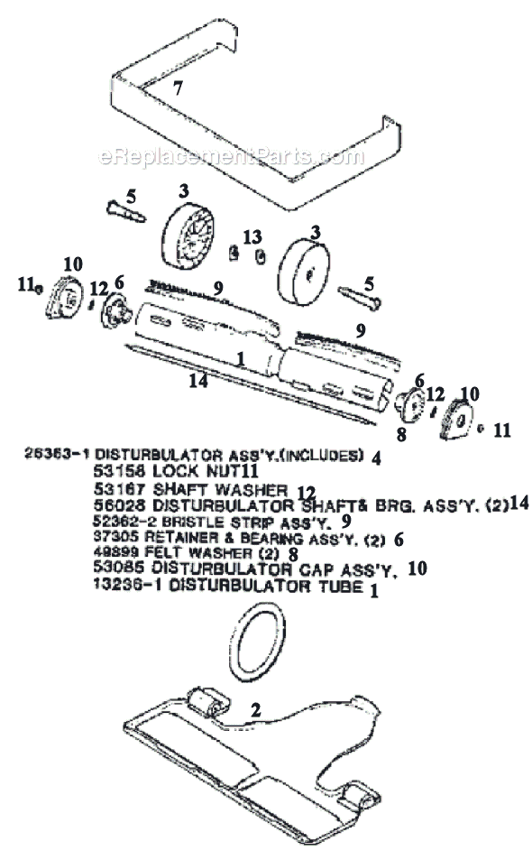 Page C Diagram and Parts List for 7528B  Eureka Upright Vacuum