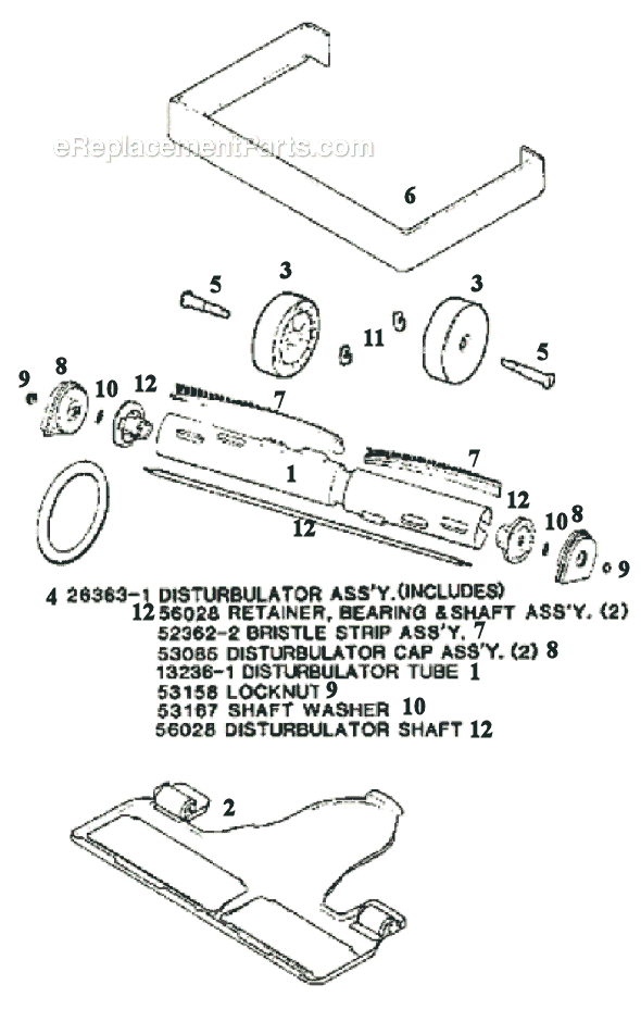 Page C Diagram and Parts List for 7534A  Eureka Upright Vacuum