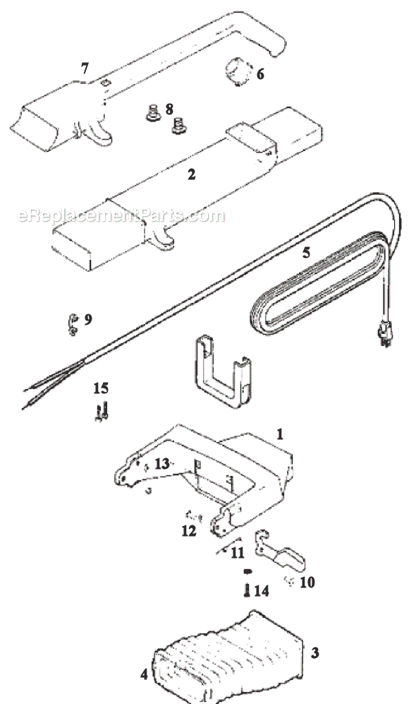 Page D Diagram and Parts List for 7534A  Eureka Upright Vacuum