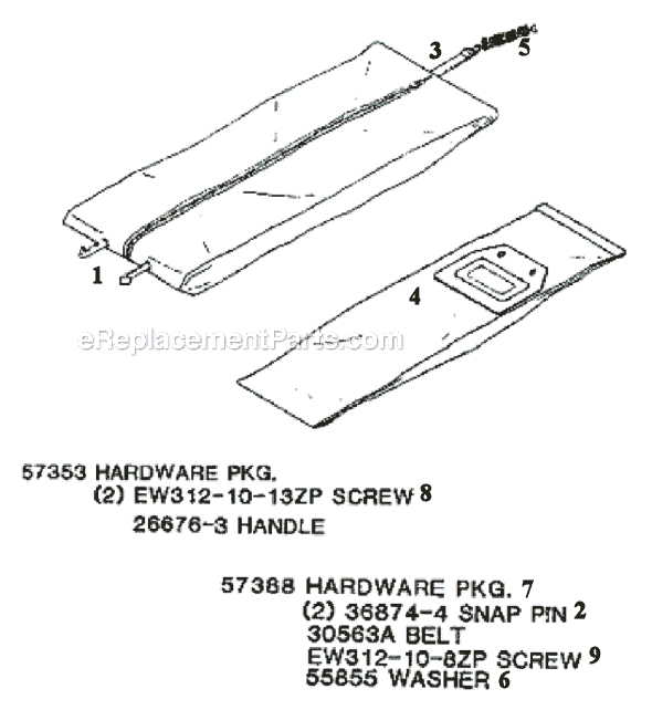 Page E Diagram and Parts List for 7534A  Eureka Upright Vacuum
