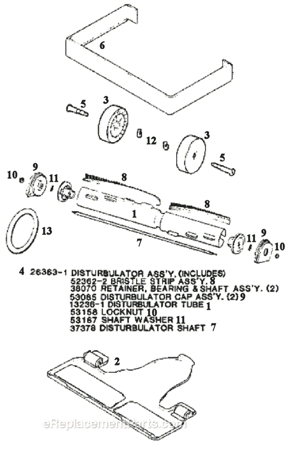 Page C Diagram and Parts List for 7545A  Eureka Upright Vacuum