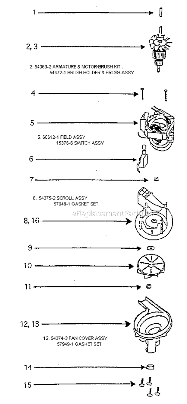 Page C Diagram and Parts List for 7601D  Eureka Upright Vacuum