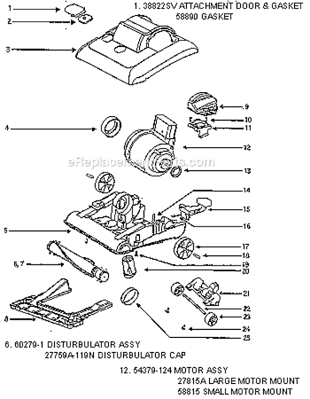 Page B Diagram and Parts List for 7602A  Eureka Upright Vacuum