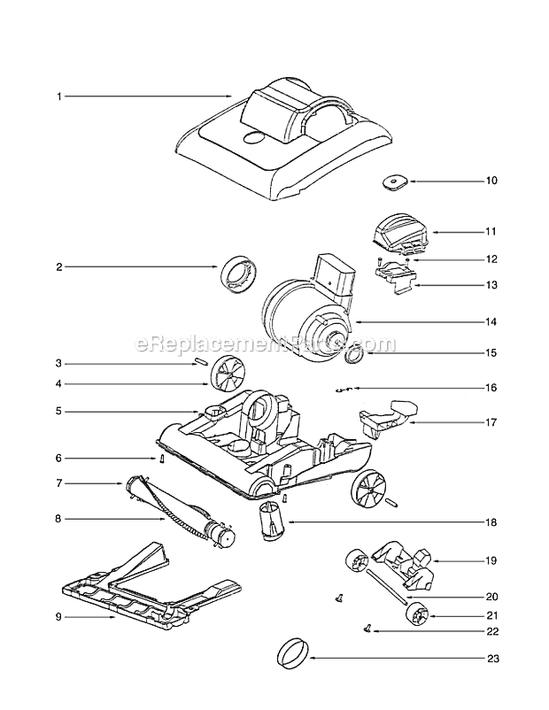 Page A Diagram and Parts List for 7602B  Eureka Upright Vacuum